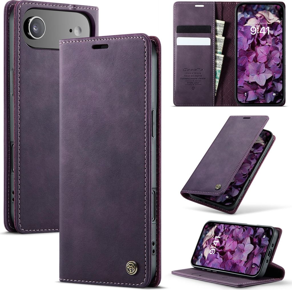 Handyhülle für iPhone Air Hülle Leder mit RFID Schutzhülle Klapphülle Magnet Kartenfach Standfunktion Lila