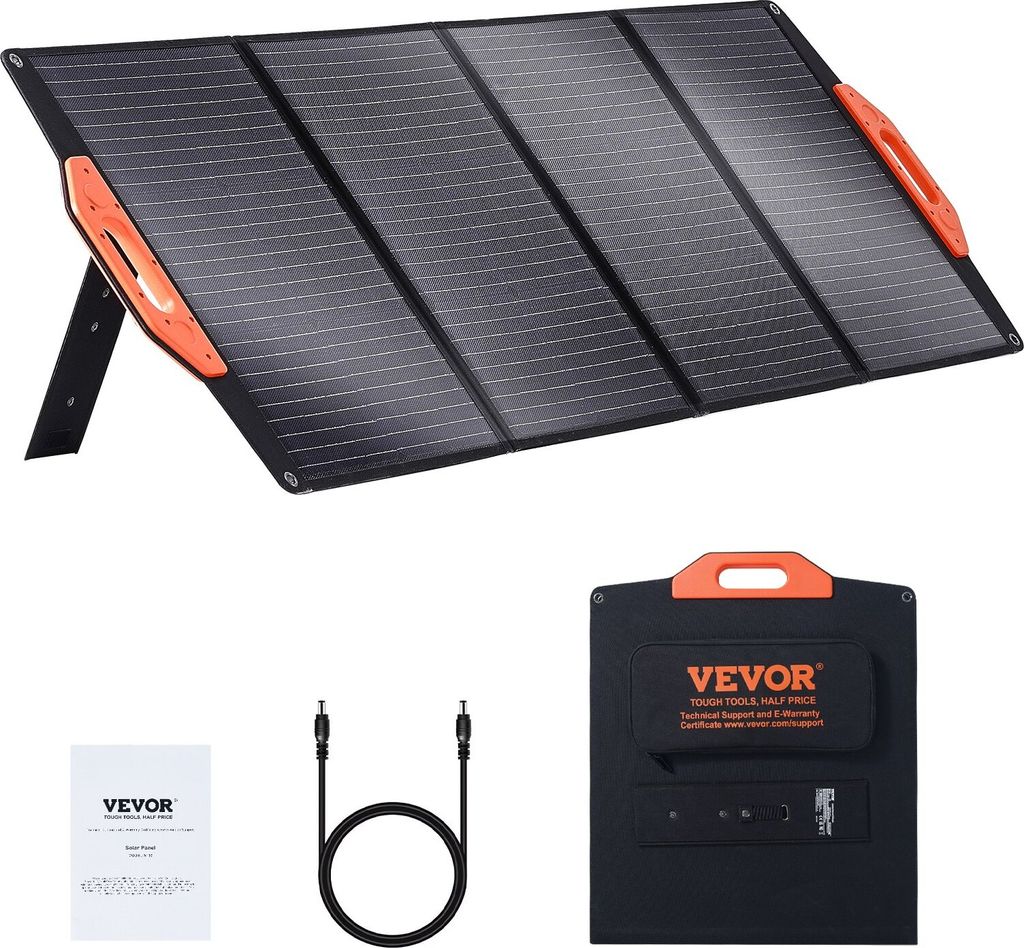 120W Solarpanel faltbar 12V monokristallinen Solarmodul 6,66A Solaranlage Umwandlungsrate von 23% Inkl. 2x USB-Schnellladeanschlüsse (QC3.0), Typ-...