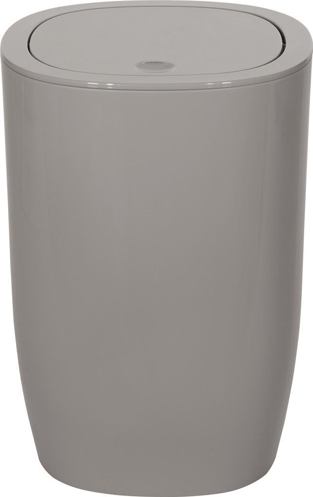 Spirella Design Kosmetikeimer "Pure" Treteimer Schwingdeckeleimer Abfallbehälter mit Schwingdeckel 5 Liter (ØxH): 17 x 25 cm Taupe