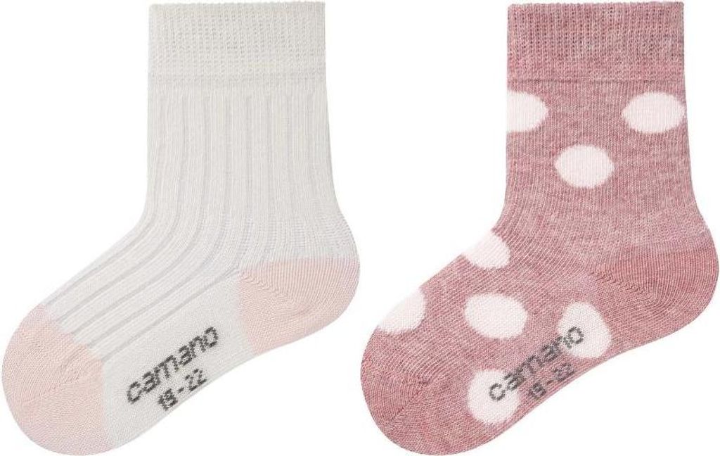 Camano Baby ca-soft socks 2p chalk pink melange 19-22