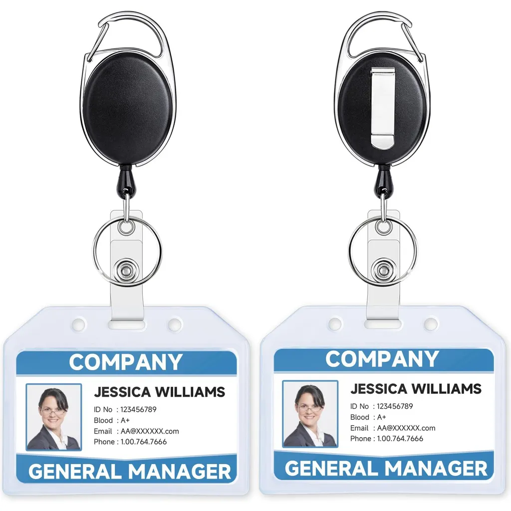 Porte-badge horizontal extensible en plastique souple extra-épais x2