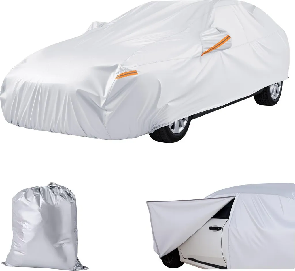 Telo Copriauto per Limousine Argento Impermeabile Fodera Cotone