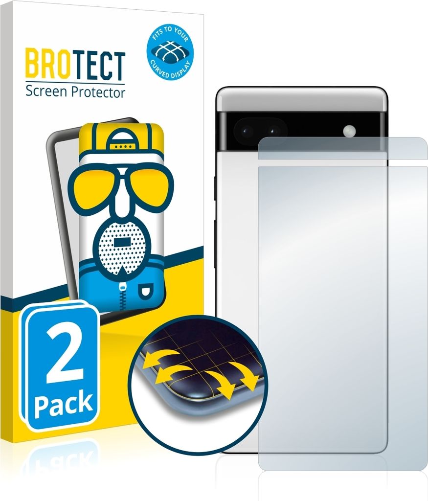 2x BROTECT Fullscreen Schutzfolie für Google Pixel 6a (Rückseite) Displayschutz Folie Fullcover Matt Entspiegelungsfolie
