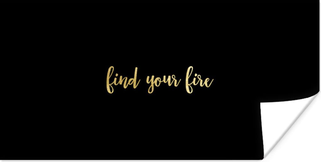 MuchoWow Poster Feuer - Gold - Schwarz 150x75 cm - ohne Rahmen
