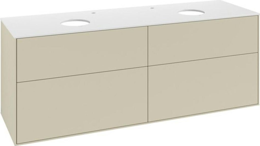 V&B Waschtischunterschrank Finion 160x60cm, Abd.-Pl. wh. m, si Gr m Lac