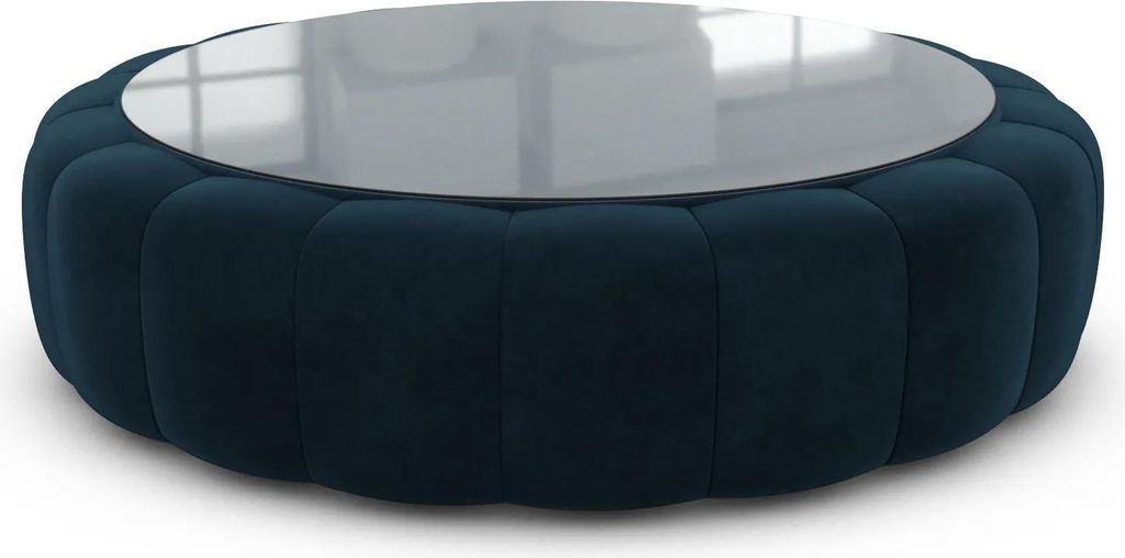 Samtstoff Couchtisch Circle Valora Mitternachtsblau