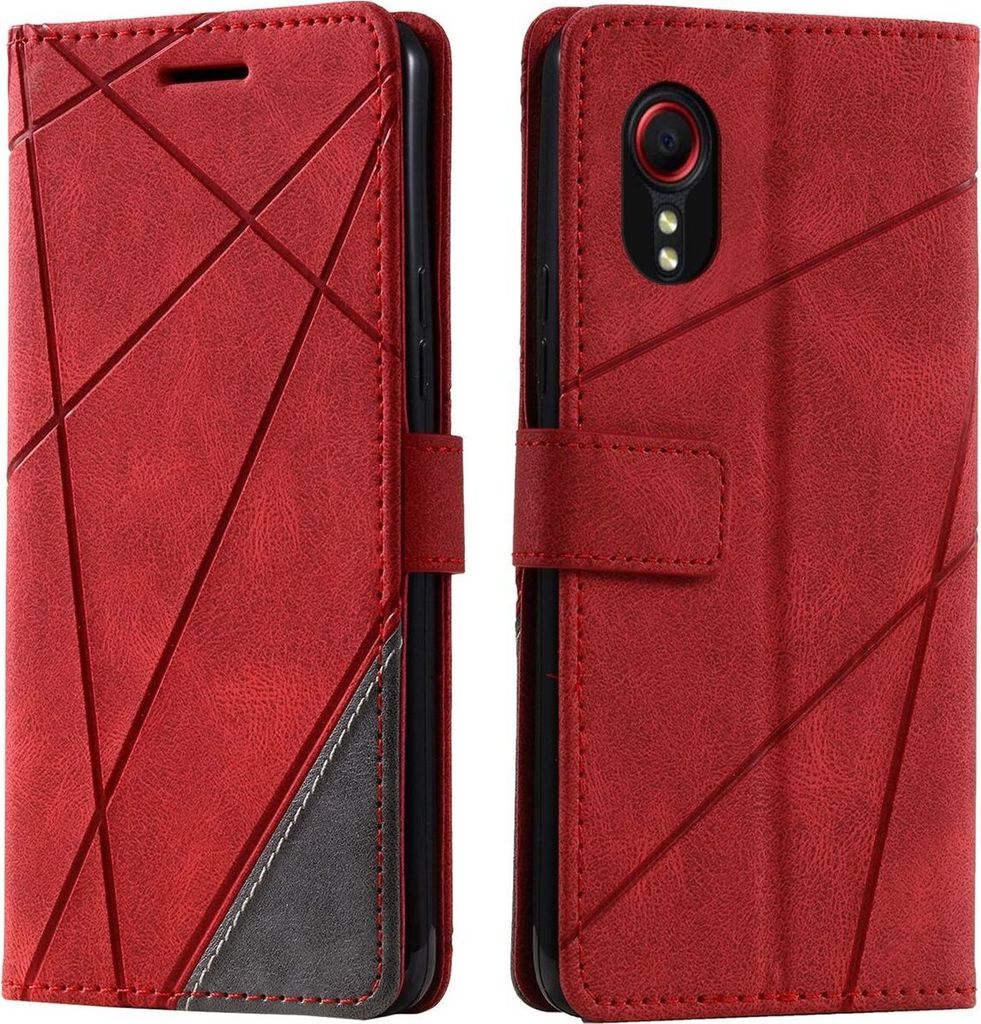 Mobigear Rhombus Samsung Galaxy Xcover 7 Hülle Klapphülle Geldbörse - Rot