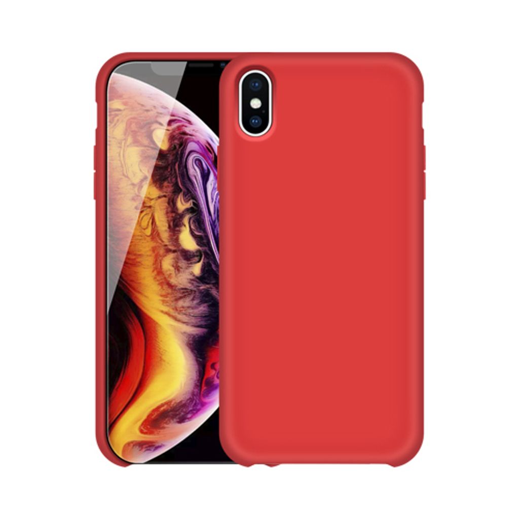 PEDEA Liquid Silikon Case für Apple iPhone XS - Schutzhülle Rot