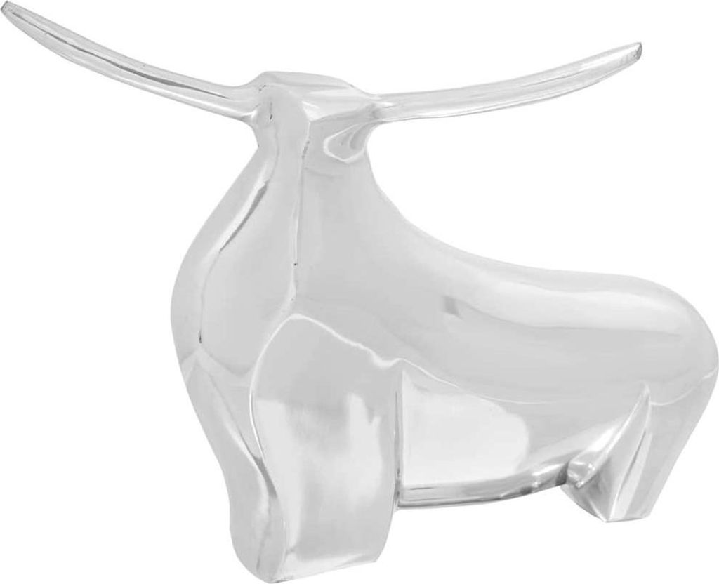 Stierskulptur Silber 37 x 44 x 17 cm Aluminium