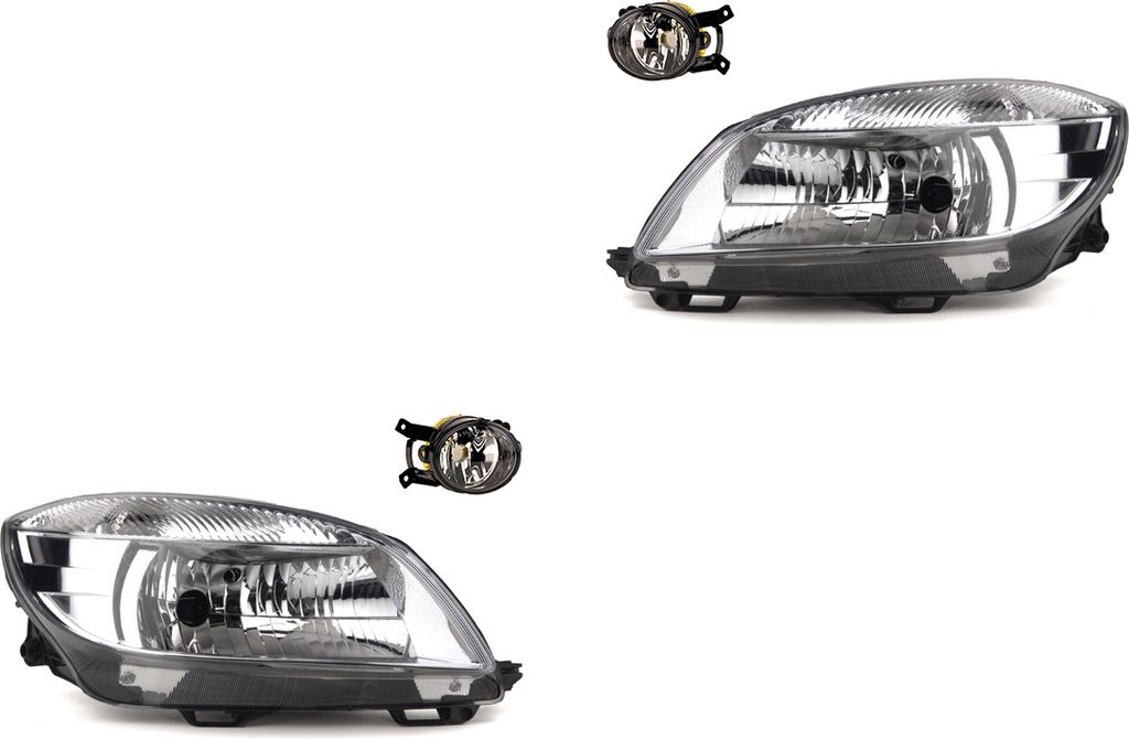 Johns, Scheinwerfer Satz Halogen kompatibel zu Skoda Fabia 54 04/2010-12/2014 H4 +Nebel 5J1941017C 5J1941015C 5J1941018C 5J1941016C 1Z0941701D 1Z09417