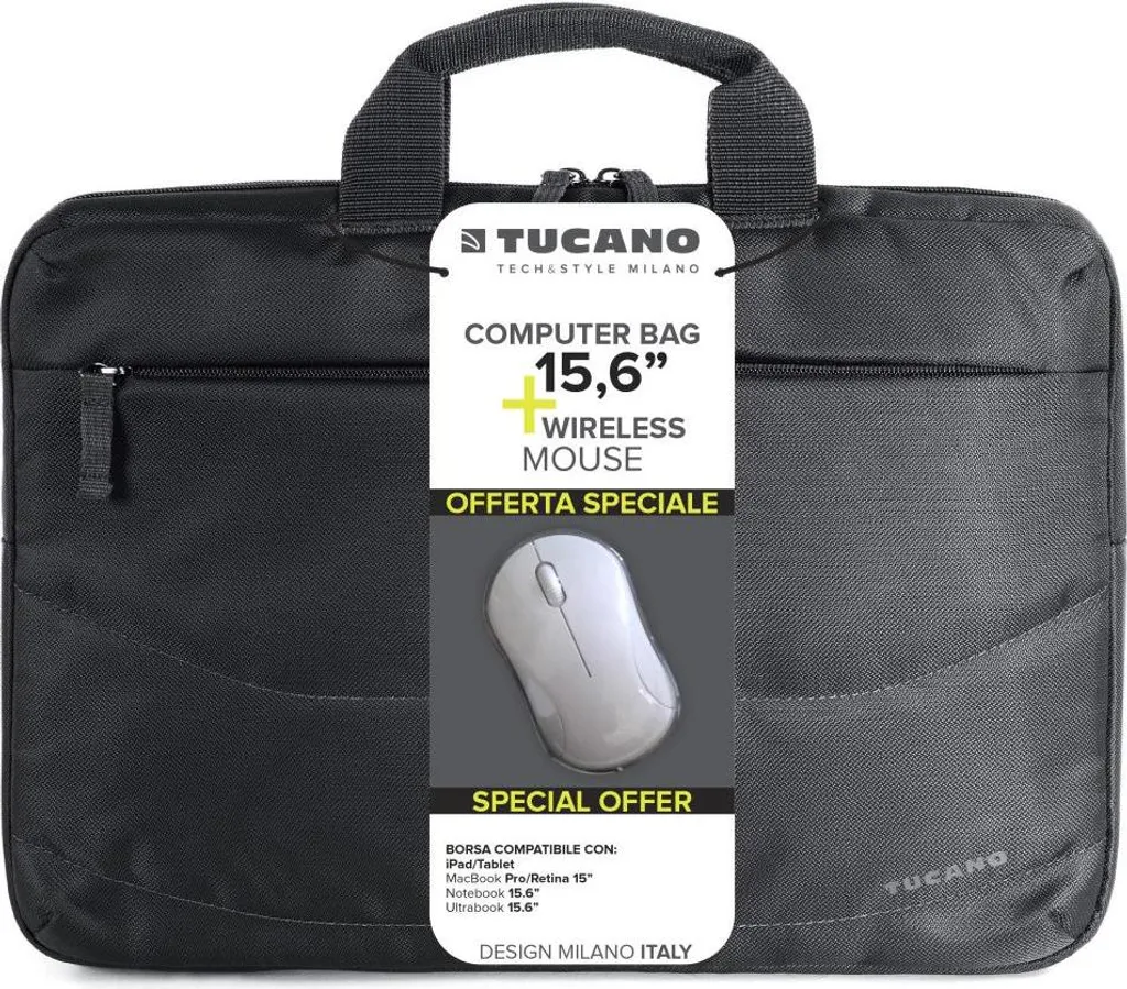 Sacoche Anti-Chocs Ordinateur 15.6 Pouces Tucano BU-BIDEA-WM Sécurisée Noir