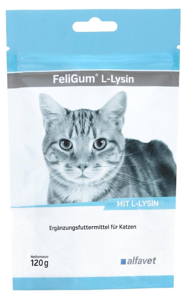 Alfavet FeliGum L-Lysin 120 g | Kaudrops für Katzen mit Produktbild 