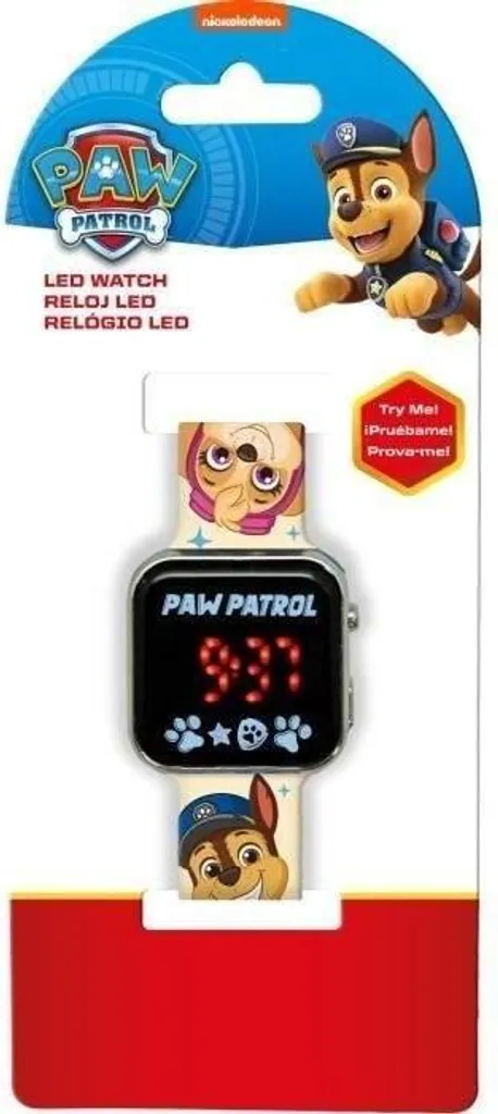Orologio digitale LED per bambini Paw Patrol, colorato, batteria CR2032 inclusa, leggero e comodo