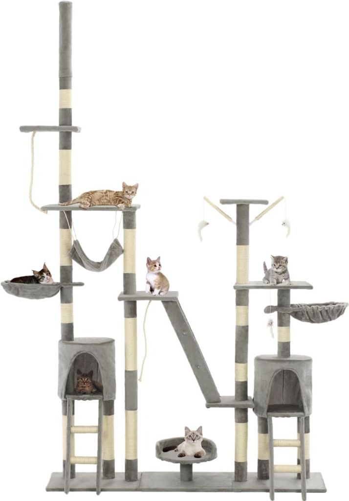 vidaXL Katzen-Kratzbaum mit Sisal-Kratzsäulen 230 - 250 cm Produktbild 1
