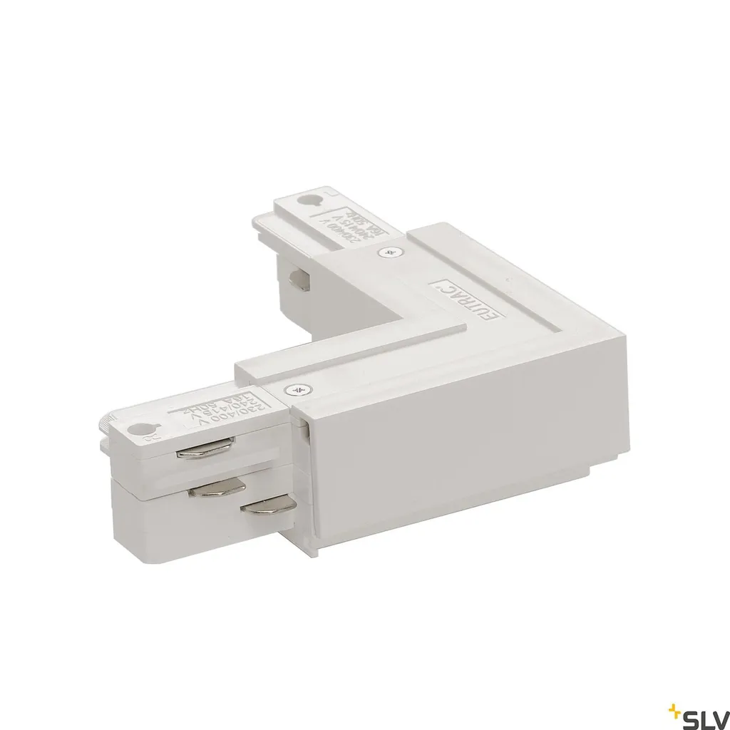 Connecteur de rail EUTRAC blanc en L pour créer des angles à 90 degrés