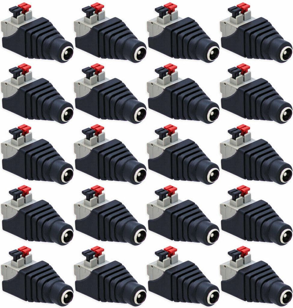 20x DC Stecker Hohlbuchse 5,5mm > 2,1mm auf Terminal Block 2-Pin Adapter Druckklemme