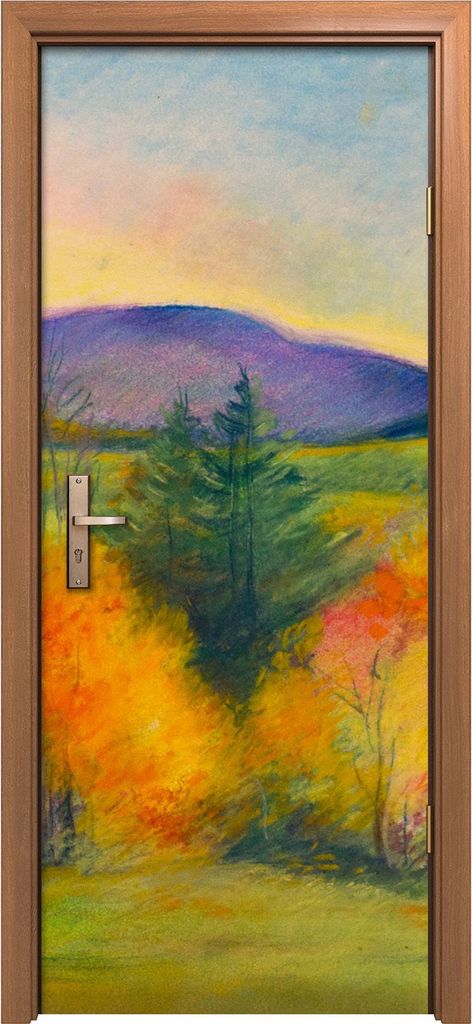 Türposter 80x200 cm Türaufkleber Türtapete Türfolie Klebefolie Foto Wand Berg Landschaft im Herbst