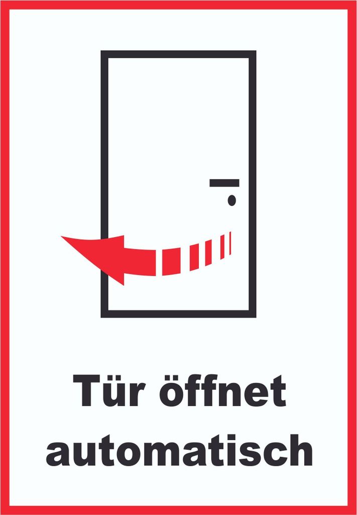 Tür öffnet automatisch Schild A5 (148x210mm)