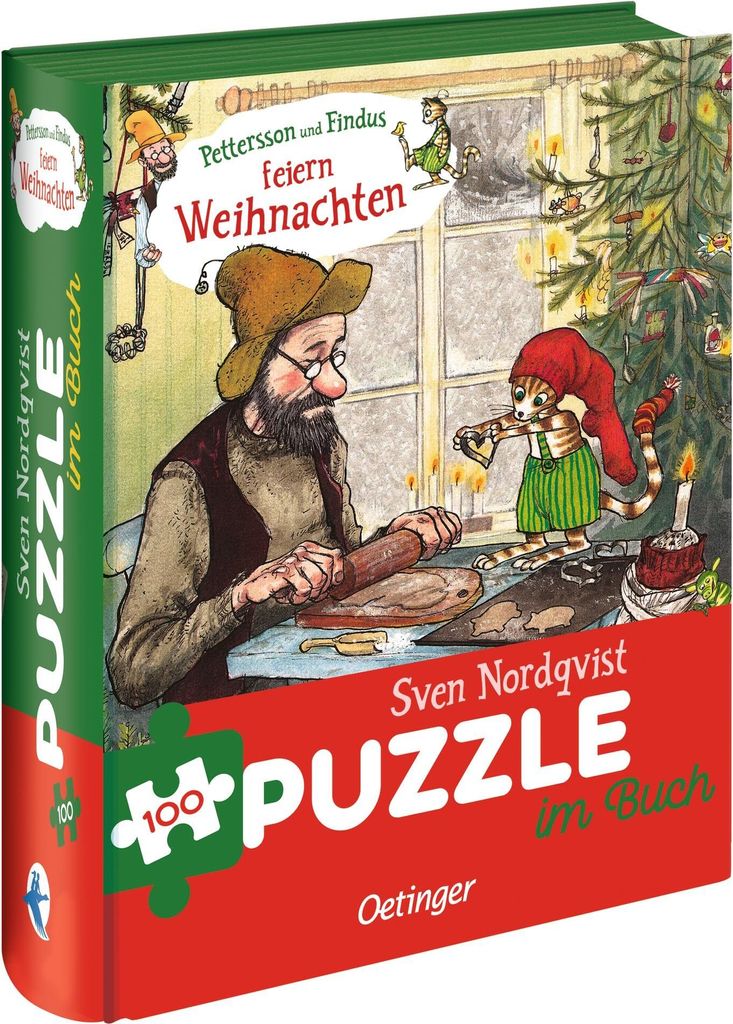 Pettersson und Findus feiern Weihnachten. Puzzle im Buch. 100 Teile