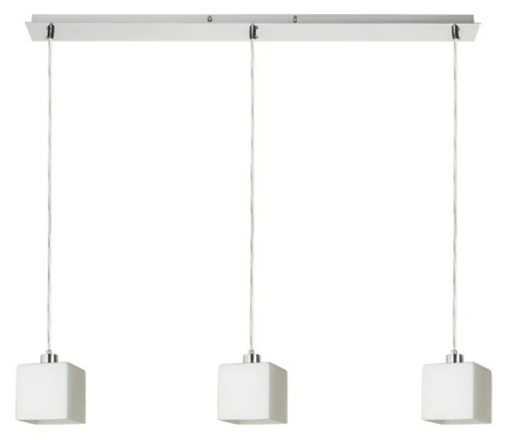 Suspension de Table à Manger 80cm DADOS III Verre Opale et Nickel Mat