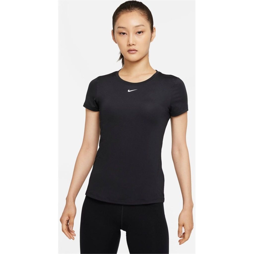 Nike W Nk One Df Ss Slim Top Black/White L Produktbild 6