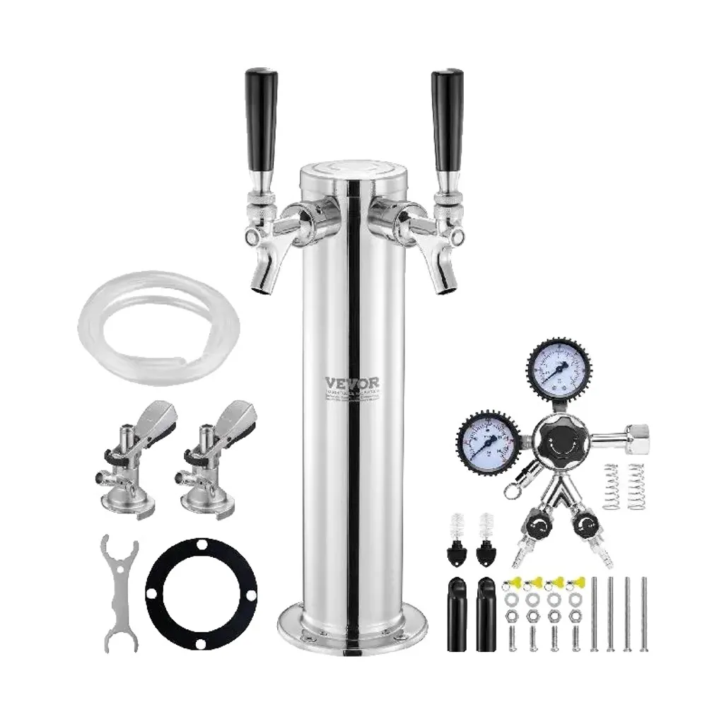 Tour Kegerator Inox Double Robinet Stop Mousse pour Distributeur Bière