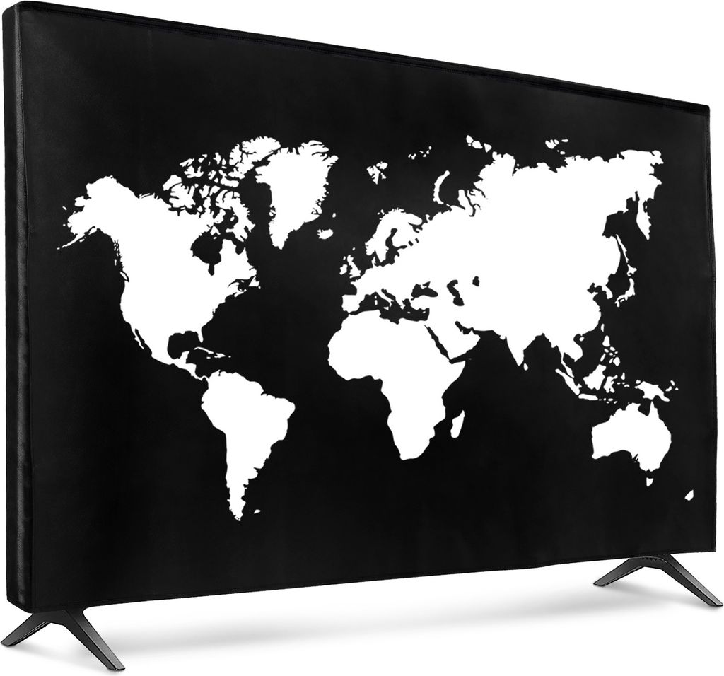 kwmobile 32" TV Abdeckung Indoor - Fernseher Hülle Bildschirmschutz Abdeckung - TV Bildschirm Staubschutzhülle - Fernsehabdeckung - Weiß Schwarz