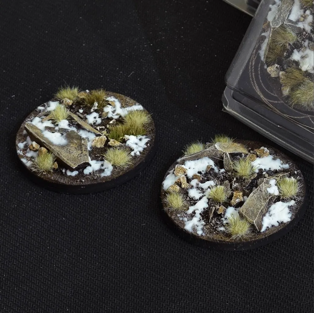 Socles de Figurines Enneigés 60 mm Gamers Grass - Bases de Jeu Décorées