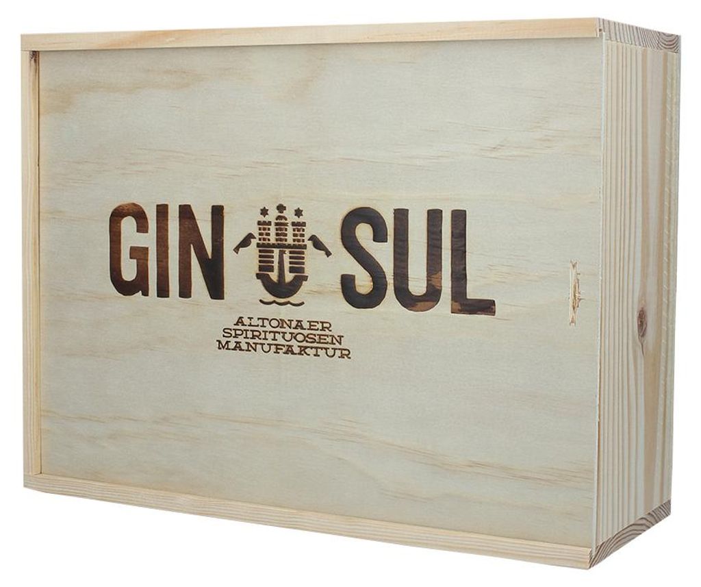Gin Sul Geschenkset mit zwei Gläsern in Holzbox - Gin Produktbild 