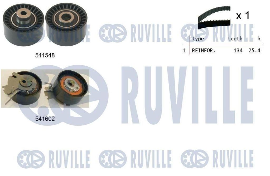 RUVILLE 550286 Zahnriemensatz passend für PEUGEOT 207 (WA, WC) 134-Zähne