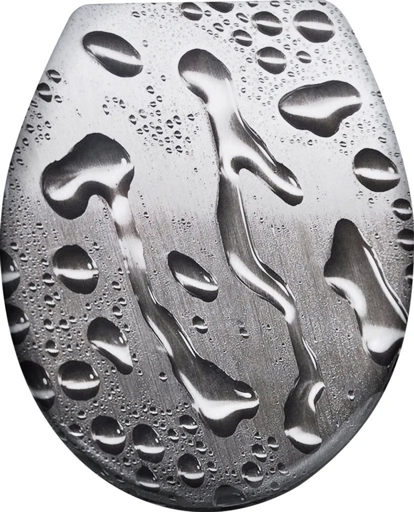 YUENFONG Coperchio della toilette con meccanismo di chiusura morbida Sedile della toilette Coperchio della toilette Sedile della toilette in plastica dura Coperchio della toilette antibatterico (traccia del flusso d'acqua)