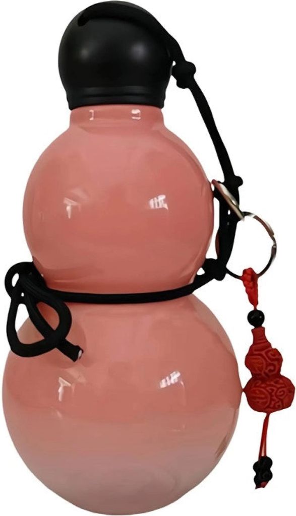 Retro Wasserflasche 800 ml, BPA-freie Trinkflasche für Sport, Fitness, Reisen – Tragbare Flasche im chinesischen Stil mit Anhänger und Gurt