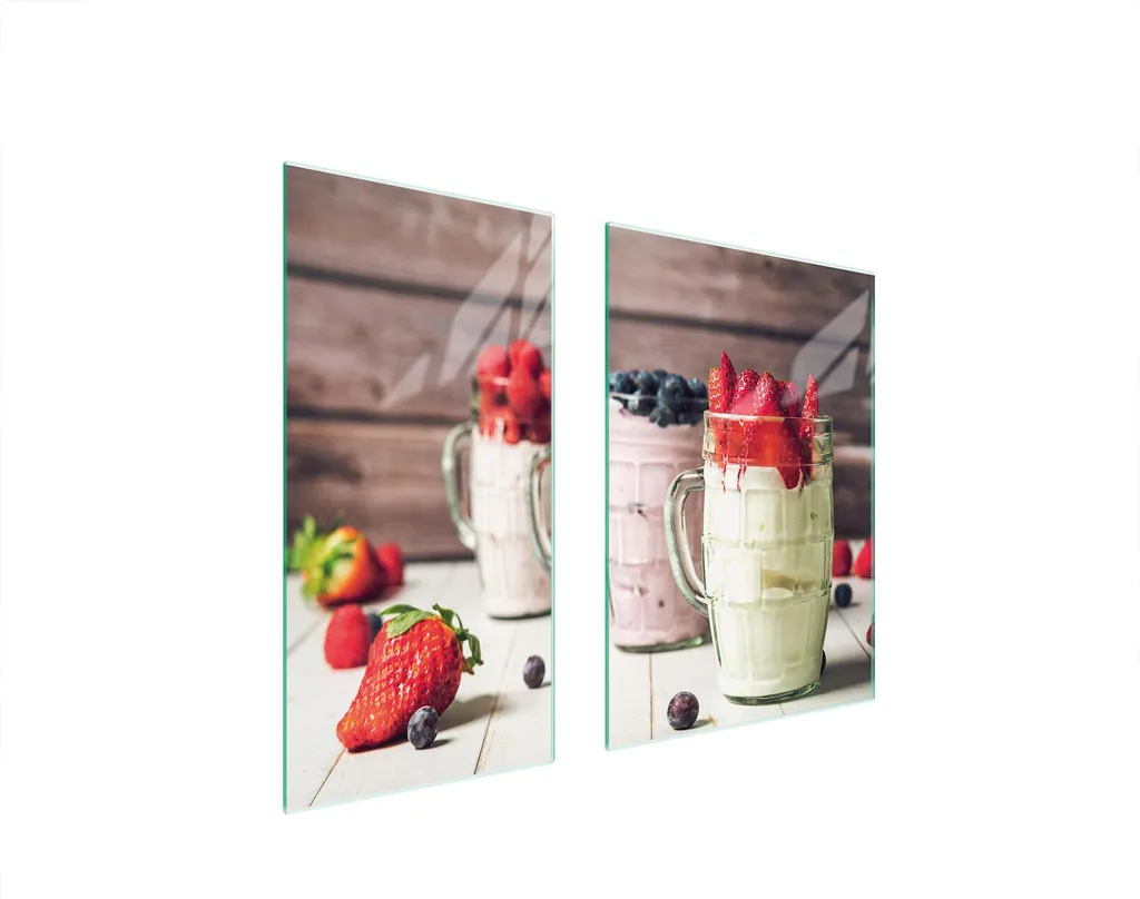 Coprifornelli 75x52 Vetro Temperato Tagliere Cucina 2 Pezzi Dessert