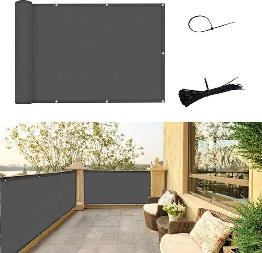 Stop aux regards indiscrets avec ce brise-vue balcon anthracite 1x5m