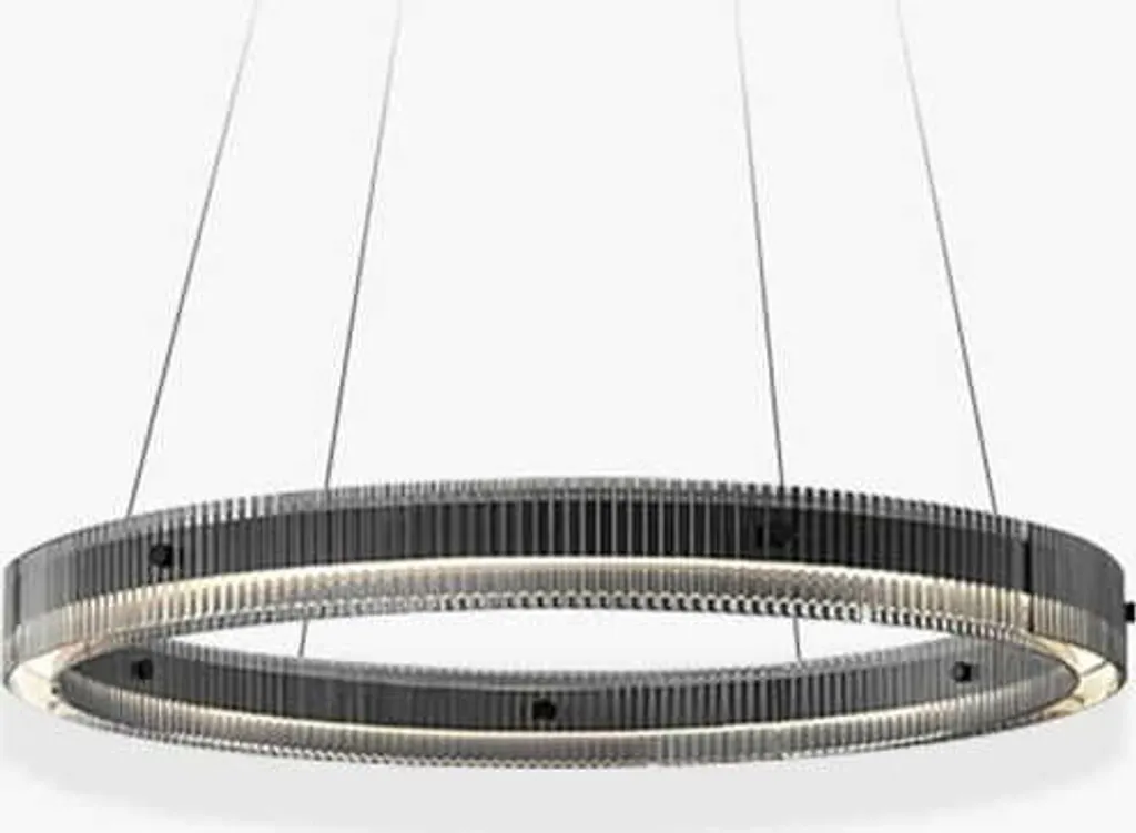 Lustre Rond Darla 80 cm Noir : Éclairage Sans Éblouissement Salon Moderne