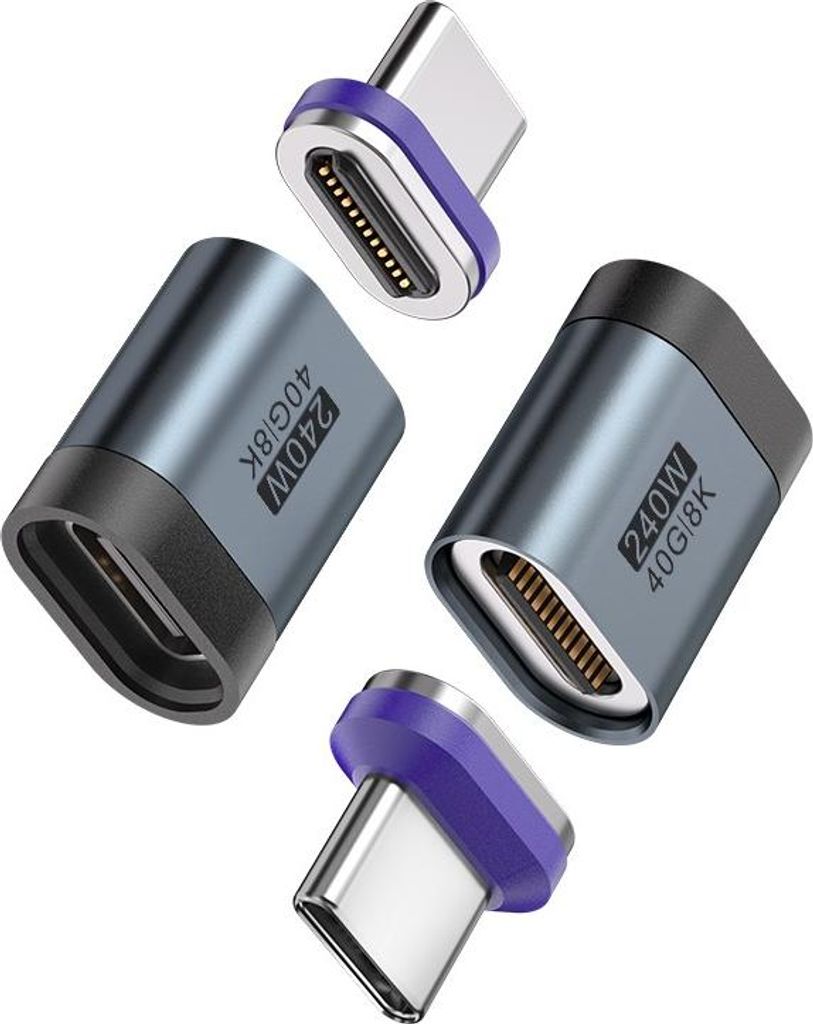 INF 24Pin 8K/40Gbps 240W Typ-C Magnetadapter mit Typ-C Magnetkopf