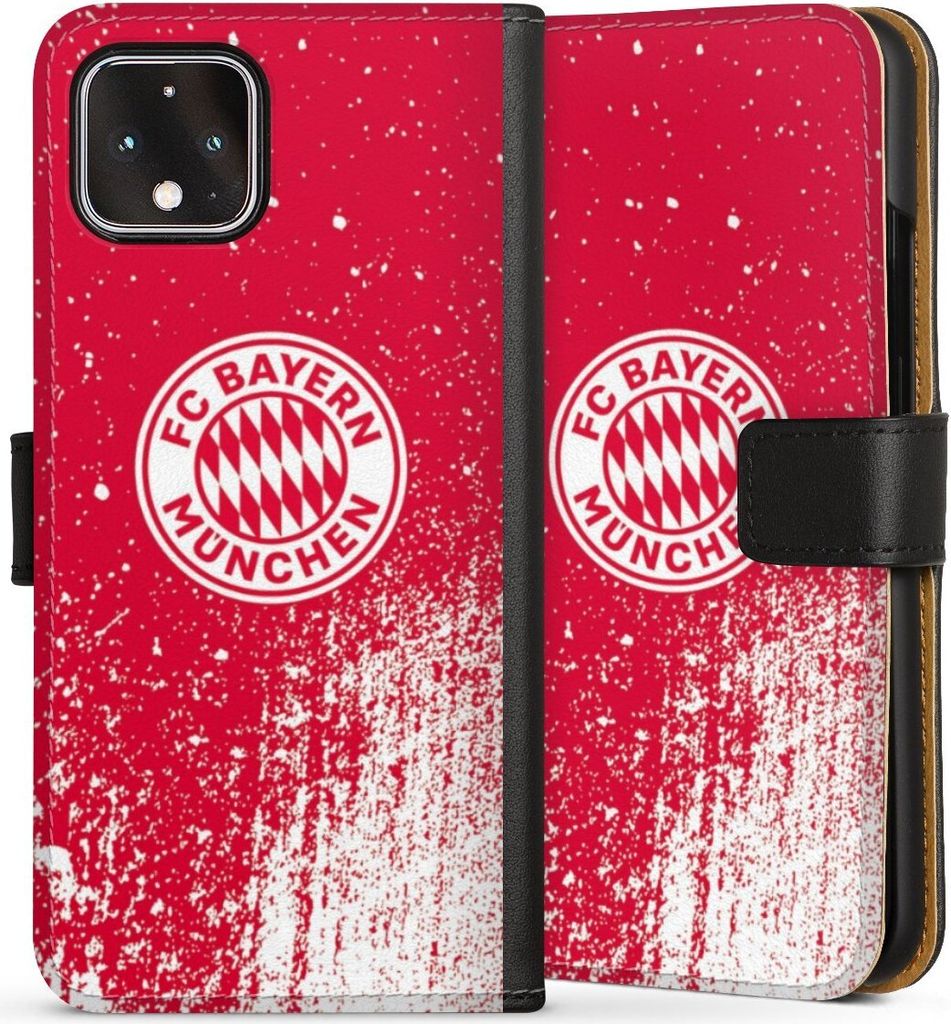 DeinDesign Klapphülle für Google Pixel 4 Handytasche Lederhülle Tasche FC Bayern München FCB Offizielles Lizenzprodukt