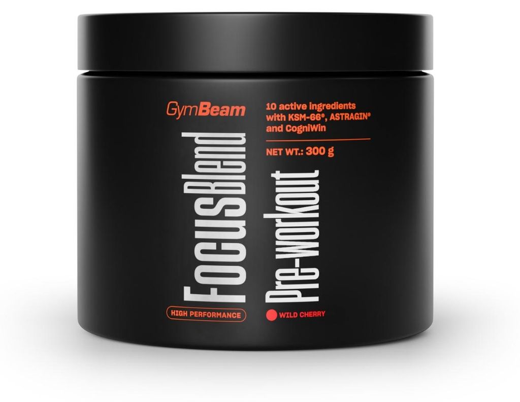 GymBeam - Focus Blend Pre Workout, 300 g, wild cherry