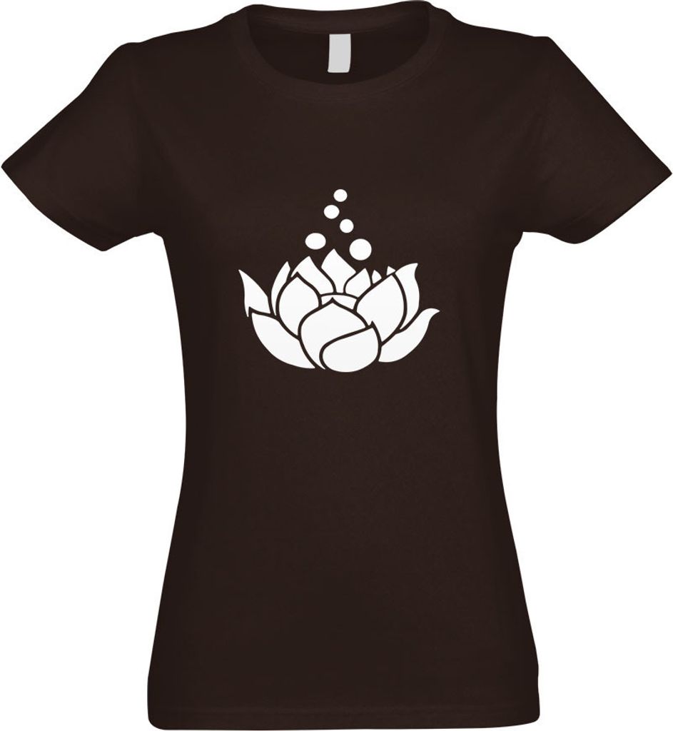 Kiwistar - T-Shirt tailliert - Damen - Chocolate - Lotosblumen - Lotusblüte - mit Motiv Bedruckt - Funshirt Design - Sport - Freizeit - Damen - S