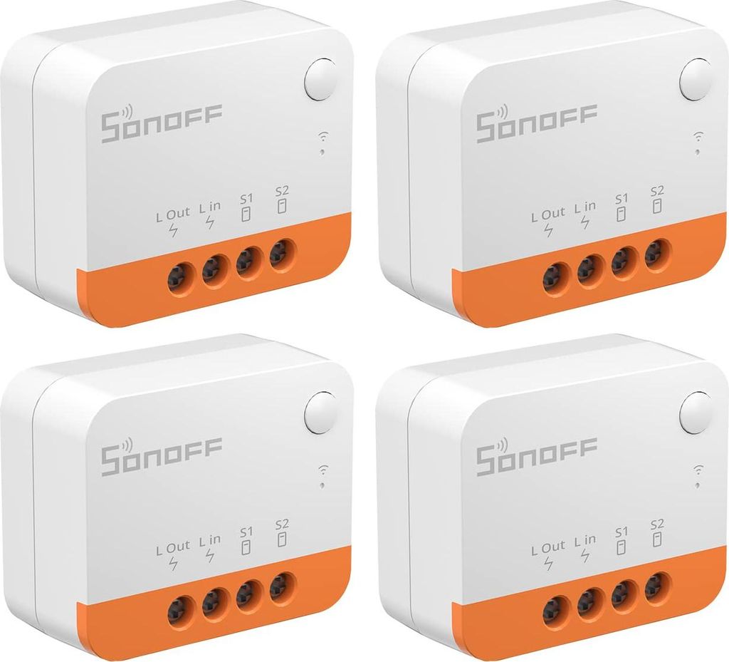 SONOFF ZBMINIL2 Zigbee Smart Schalter,4 Stück 2 Way Smart Switch(Kein Neutralleiter Erforderlich),Smart Lichtschalter Zigbee 3.0 Hub Erforderlich,...
