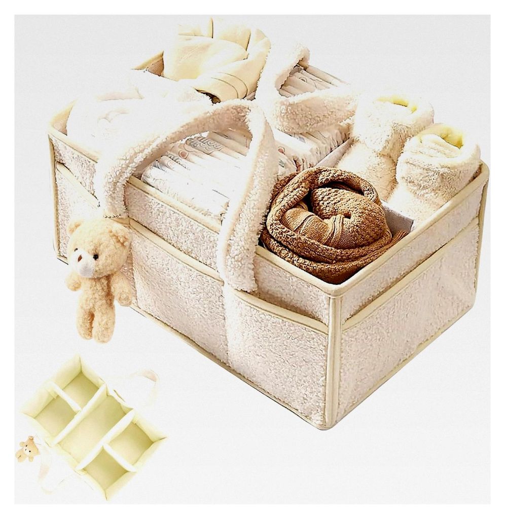 Windel-Organizer für Wickelunterlage, Aufbewahrungskorb für Feuchttücher, Baby Windel Caddy, Geschenk zur Babyparty, Auto-Organizer, Kindergarte...