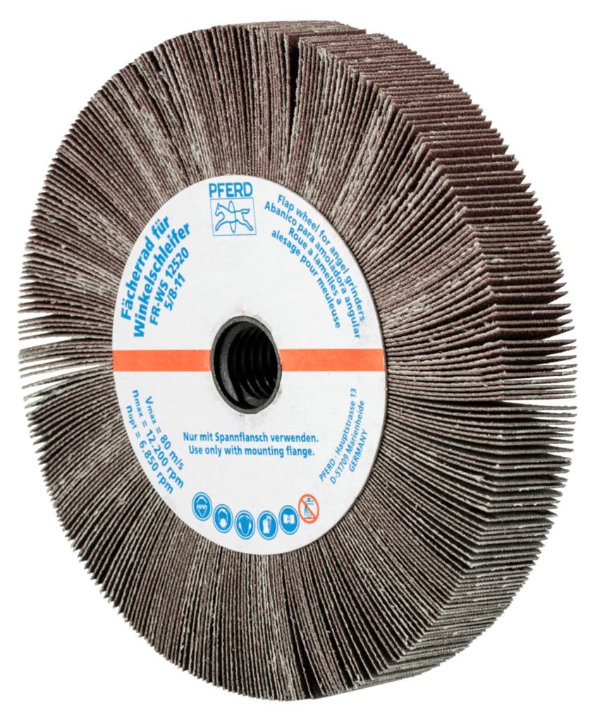 PFERD TOOLS Lamellenschleifrad für Winkelschleifer FR WS Ø 125x20mm 5/8-11 A180 universelle Anwendung 2 Stk