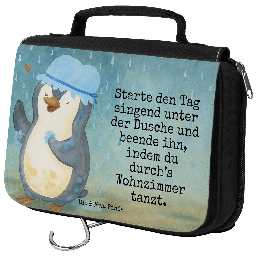Mr. & Mrs. Panda kulturtäschchen Pinguin Duschen Design - Weiß - Geschenk, Kulturbeutel, Motivation, beauty case, Baden, Duschkonzert, Kosmetikta...
