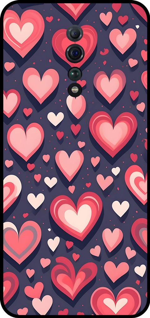 Smartphonica Telefon Fall geeignet für Oppo Reno Z mit Herzen Impressum - TPU Backcover Fall mit Herz-Design
