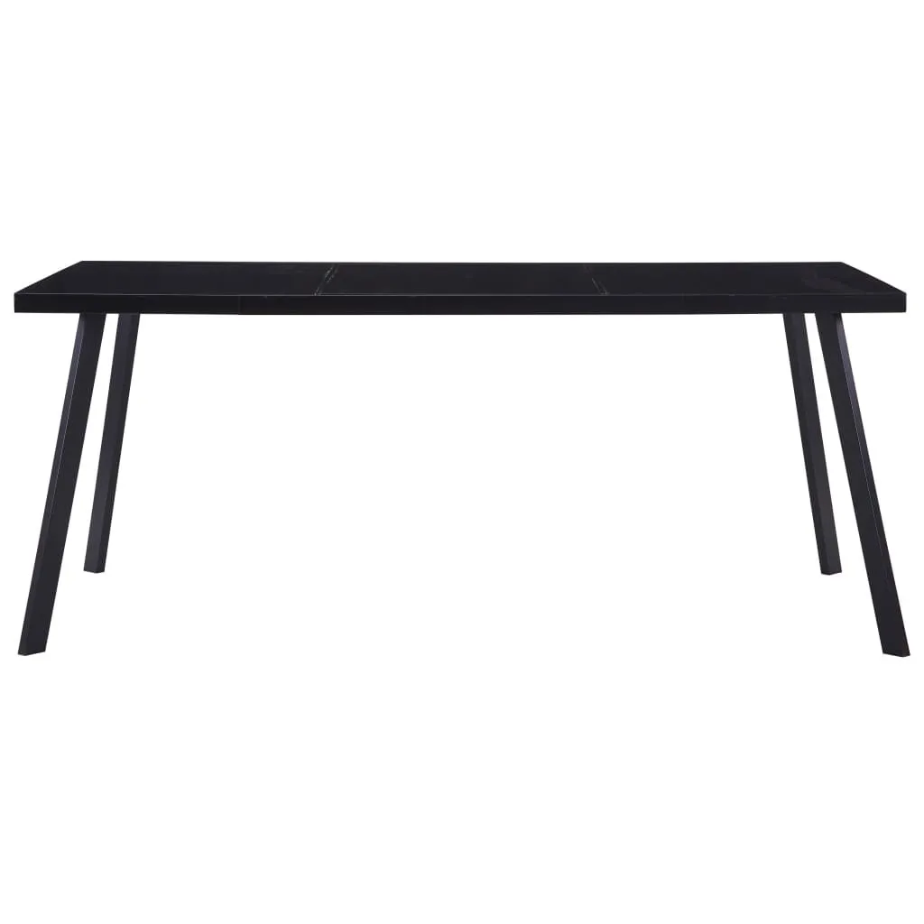 Tavolo da Cucina Nero 160x80 cm vidaXL in Vetro Temperato Moderno