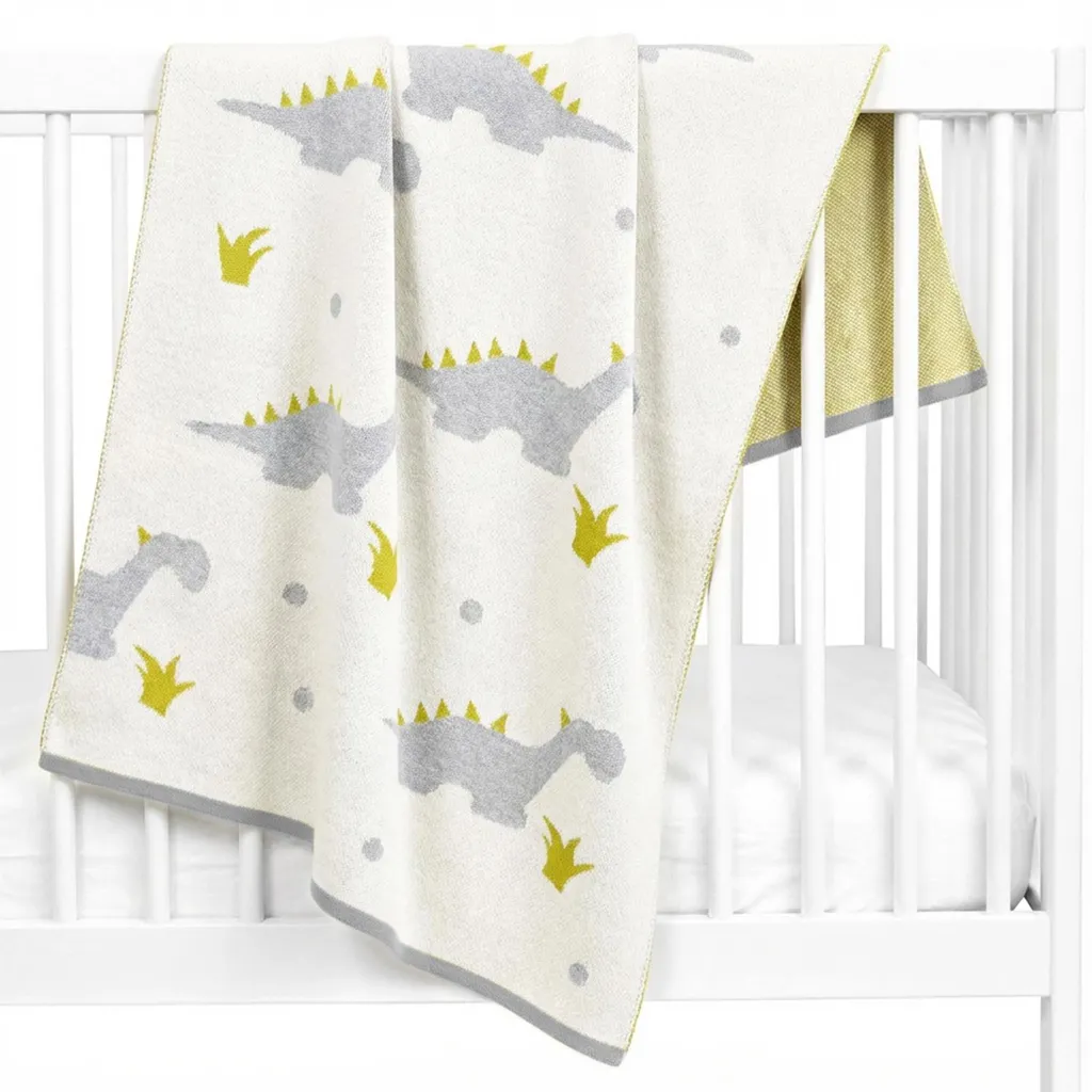 Couverture Bébé Tiny Dinosaures Beige - Douceur et Grand Format