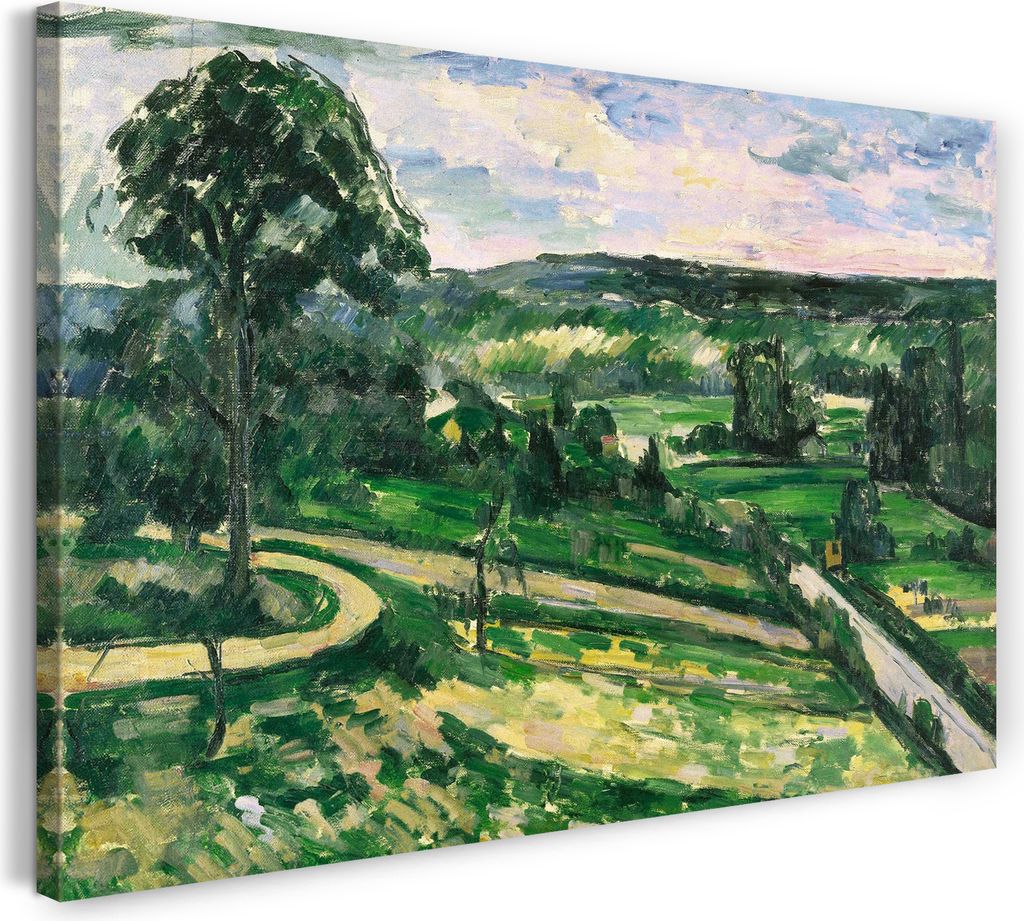 Leinwandbild (60x40cm): Paul Cézanne - Der Baum an der Kurve, echter Holz-Keilrahmen inkl. Aufhänger, handgefertigt in Deutschland