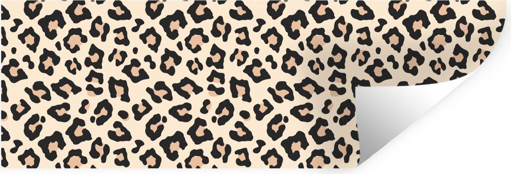 MuchoWow Wandtattoo Wandsticker Wandaufkleber Tiermuster - Panther - Weiß 120x40 cm Selbstklebend und Repositionierbar - Repositionierbar - Wass...