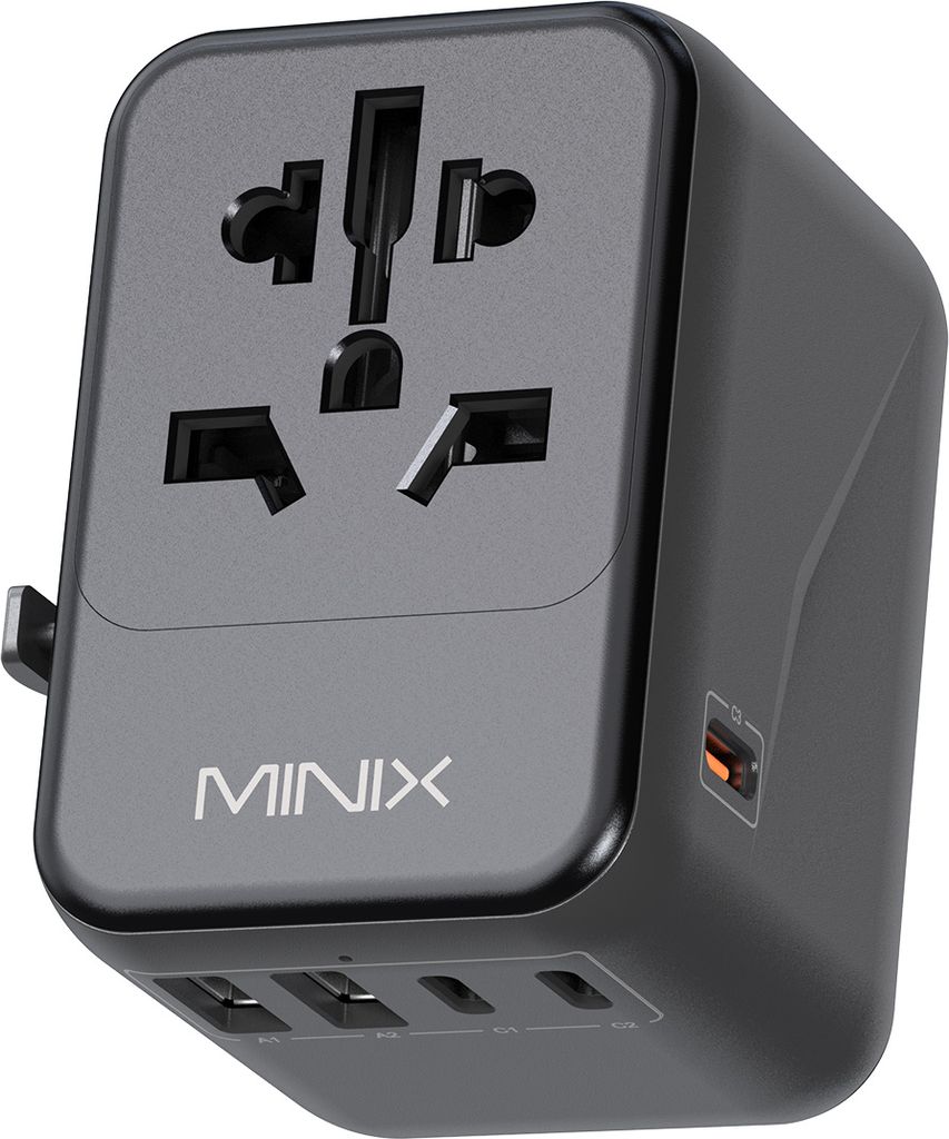 MINIX TP35 Universal-Reiseadapter mit 35 W PD-Anschluss Internationale AC-Steckdose mit USB-A- und USB-C-Anschlš¹ssen Netzstecker Reise-Wandladeg...