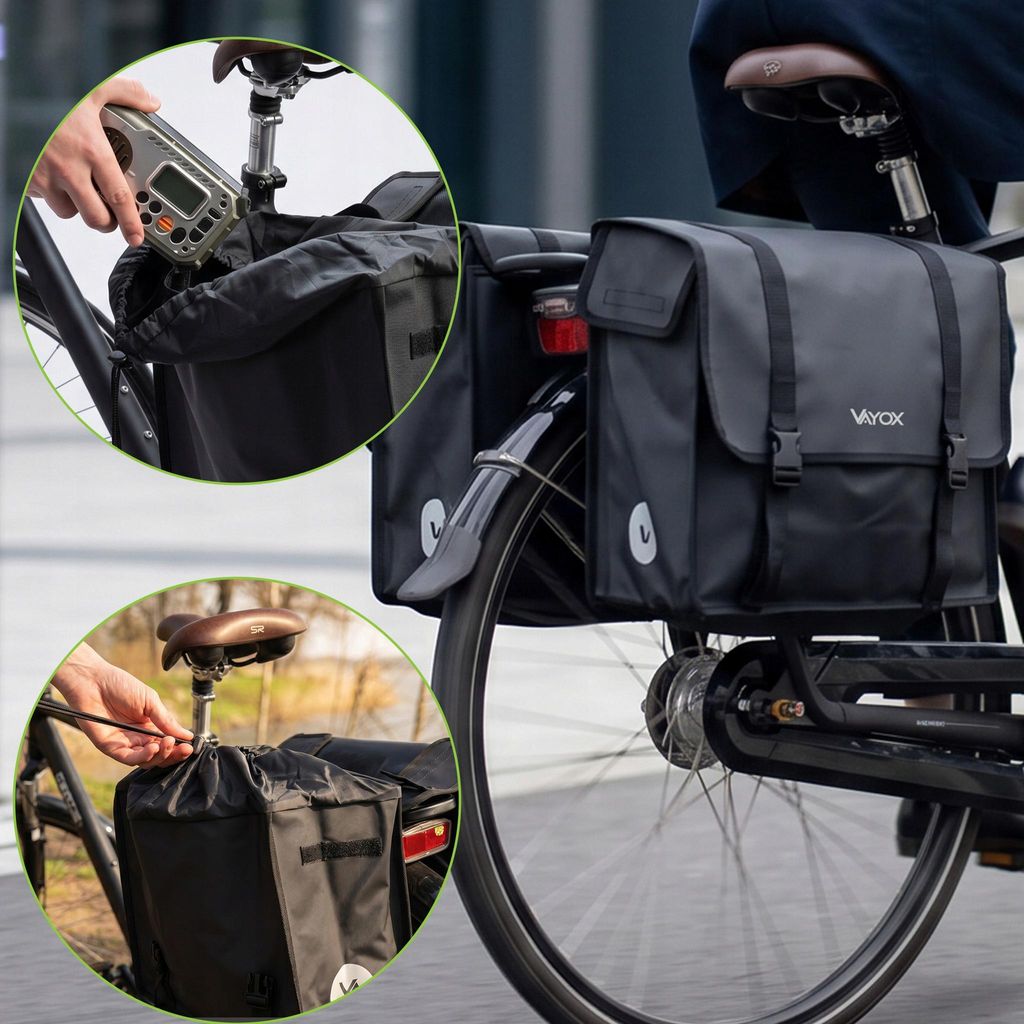 Vayox VA0446 Doppelseitige Fahrradtasche, 40 l, PVC,